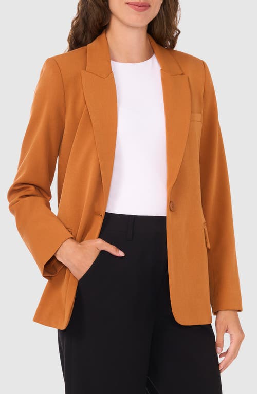 Halogenr Halogen(r) Single Button Relaxed Blazer In Leather Brown