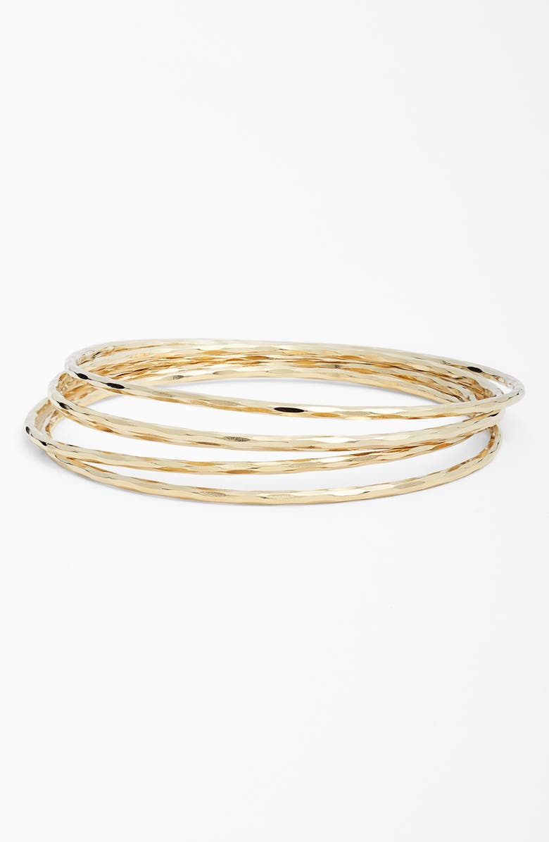 NORDSTROM Hammered Bangles, Main, color, Gold