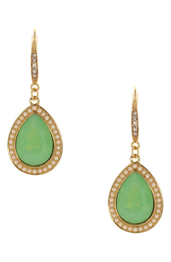 Shop Olivia Welles Stargazer Crystal Drop Earrings In Green