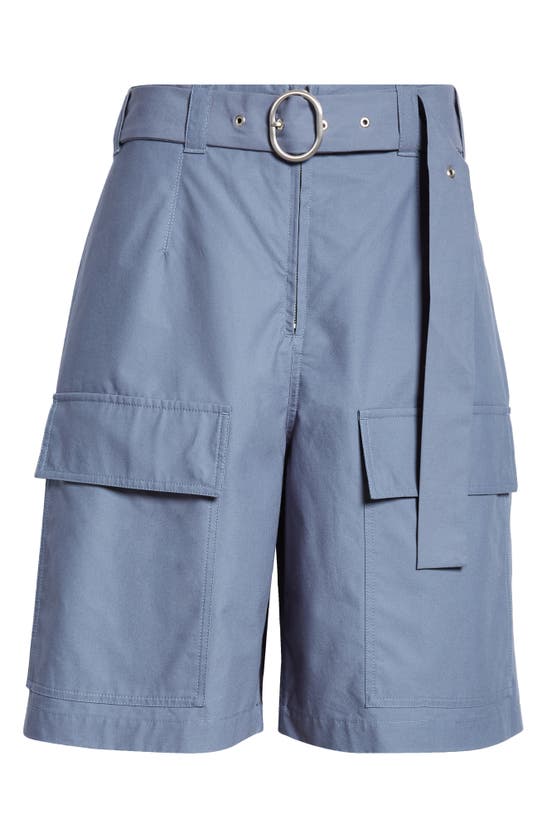 Jil Sander Belted Cargo Trouser Shorts In French Blue
