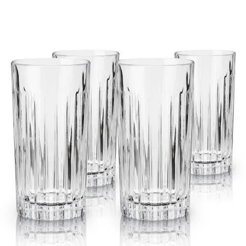 Viski Reserve Milo Crystal Highball Glasses Set Of 4 In Clear