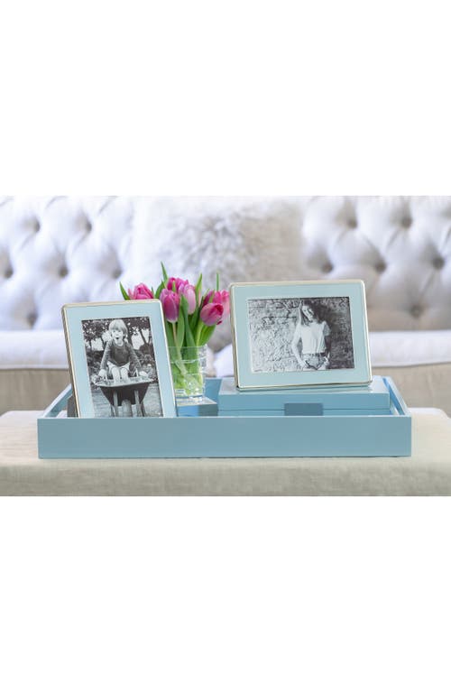 Addison Ross London Powder Blue Enamel & Silvertone Plate Picture Frame In Blue