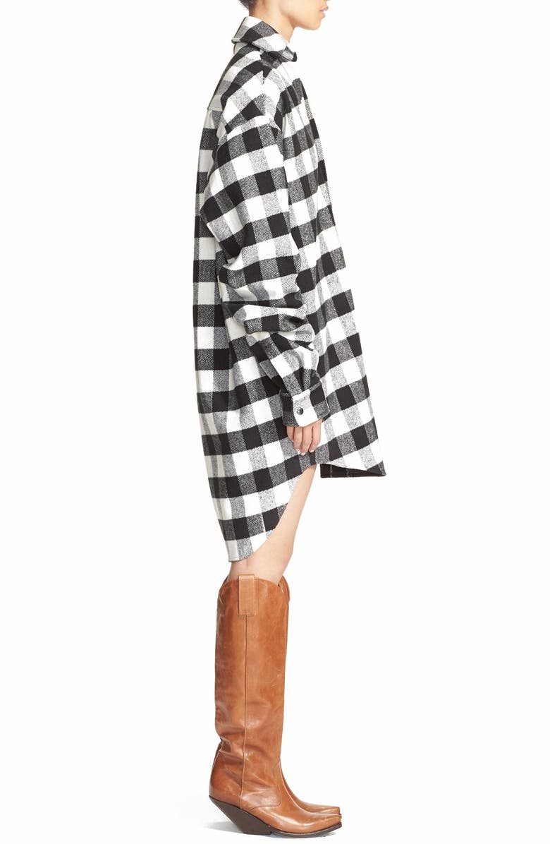 VETEMENTS Plaid Oversize Wool Blend Shirt, Alternate, color,