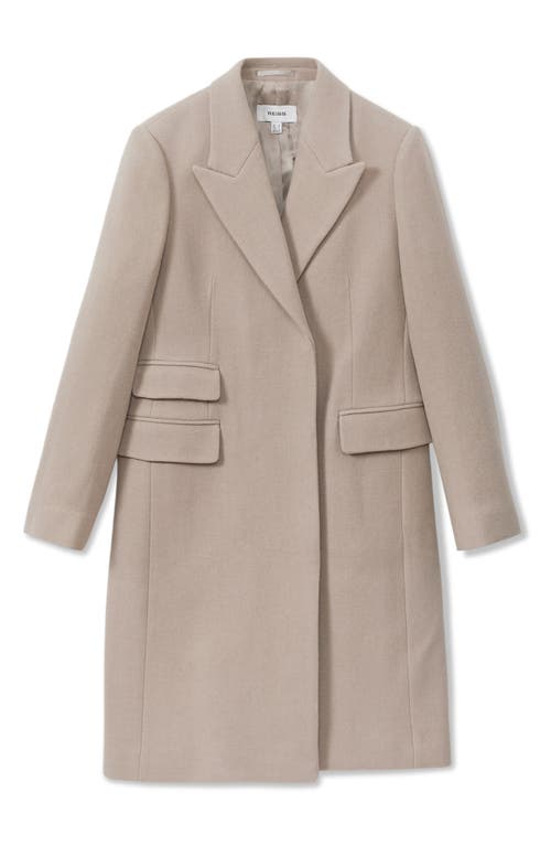 Shop Reiss Louis Wool Blend Coat In Stone