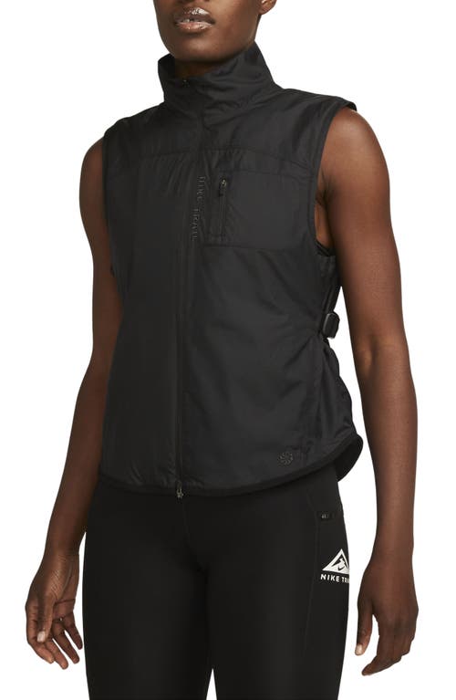 Shop Nike Trail Repel Running Vest In Black/black/dark Smoke Grey