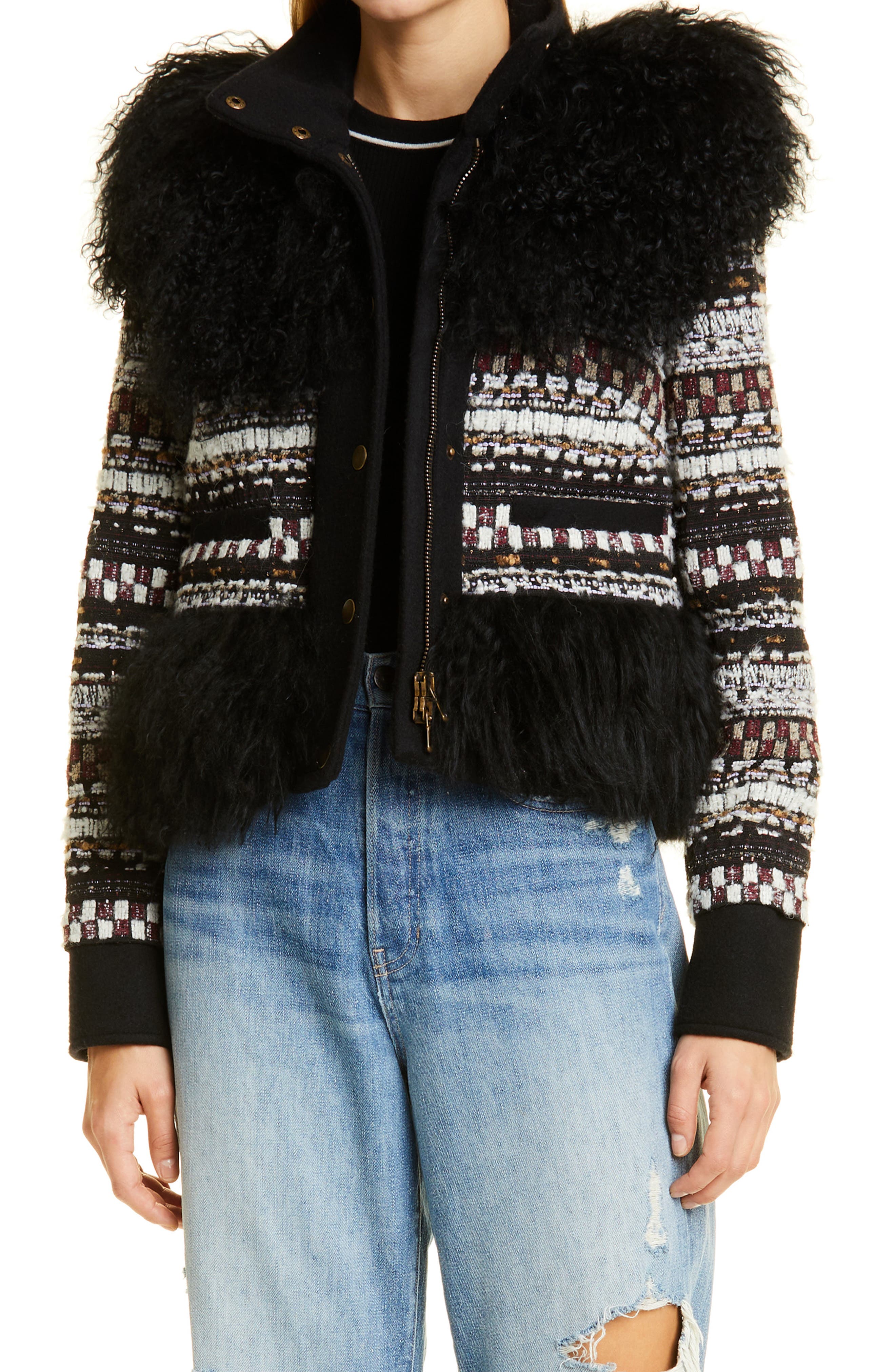 veronica beard shearling jacket