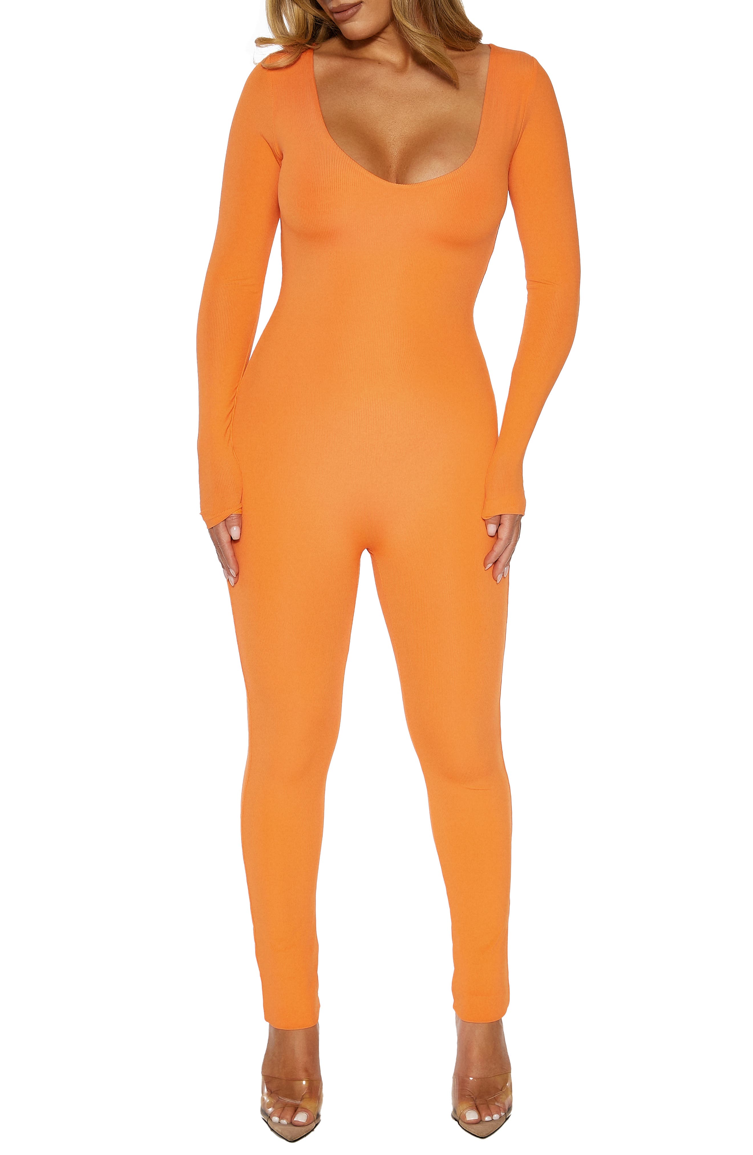 orange romper womens