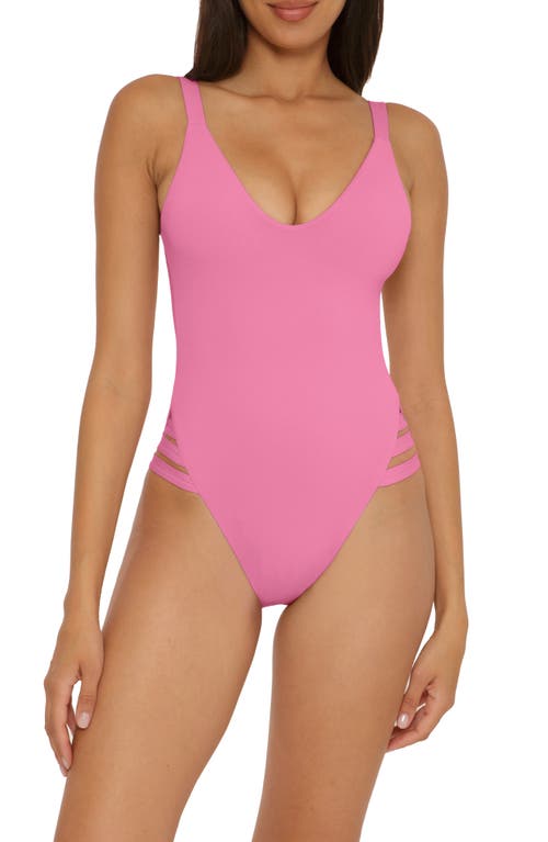 Color Code Leg Inset One-Piece Swimsuit in Pinkie