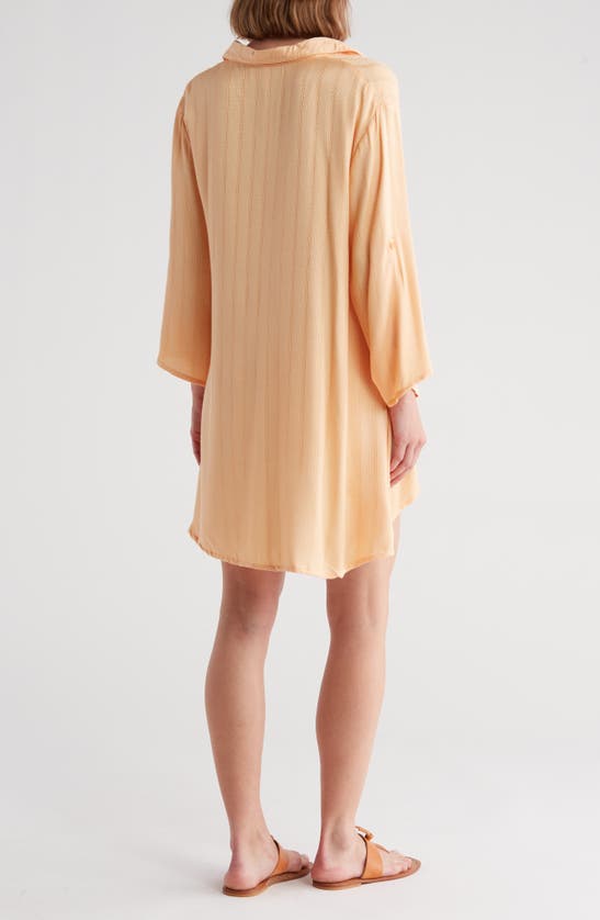 Shop Boho Me Oversize Cover-up Shirt In Peach