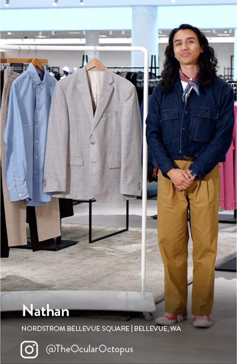 Regular Fit Textured Wool & Linen Mélange Sport Coat, sales video thumbnail