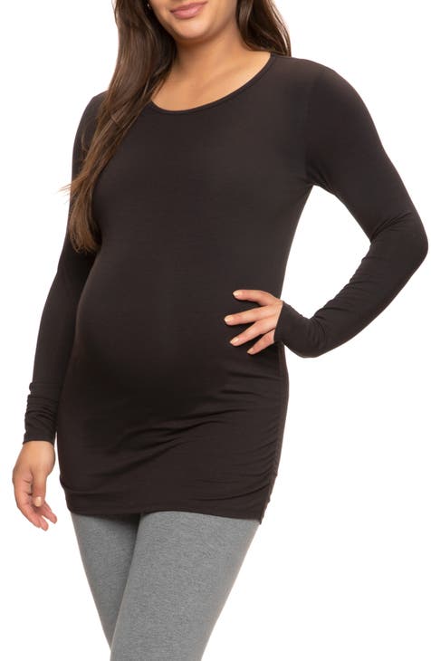 Maternity Long Sleeve T-Shirt with Leggings - Black