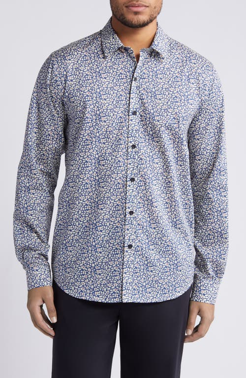 Liberty London Feather Fields Lasenby Floral Cotton Button-Up Shirt in Navy at Nordstrom, Size Xx-Large