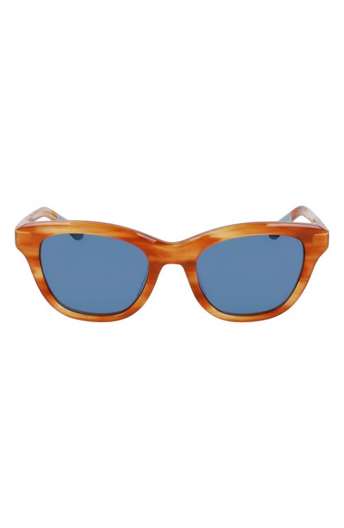 52mm Cat Eye Sunglasses in Amber Horn