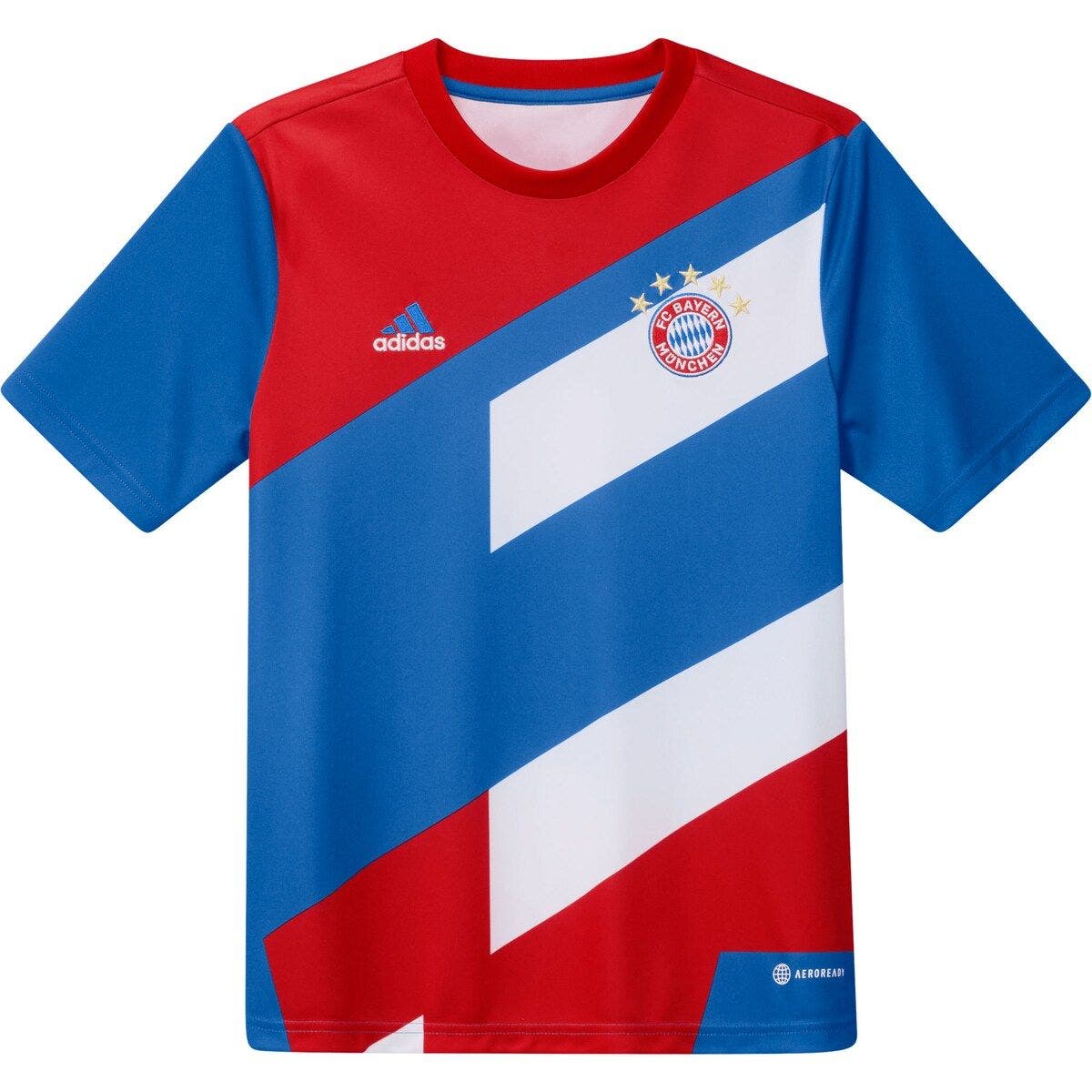 Adidas Originals Adidas Kids' Fc Bayern Pre-match Soccer Jersey Size Xs  Polyester/jersey In Red/bright Royal | ModeSens