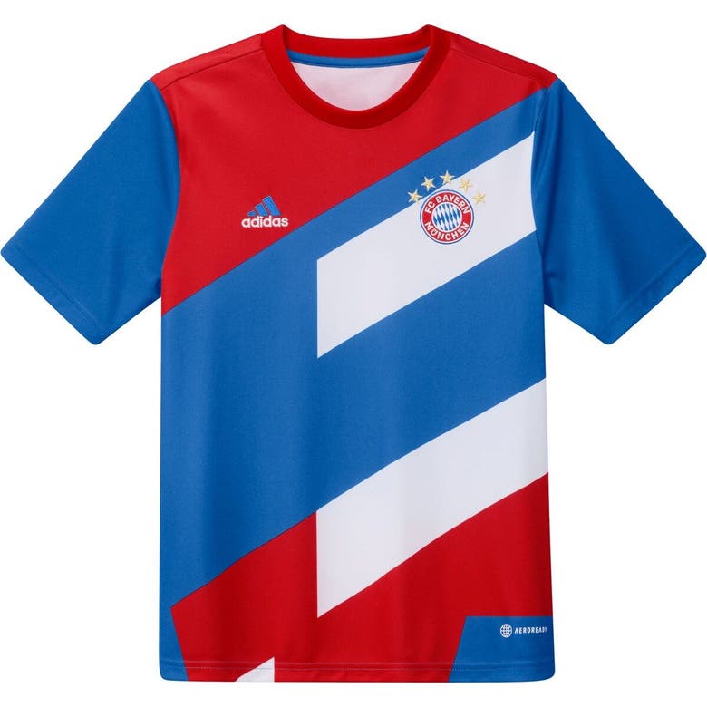 Adidas Originals Adidas Kids' Fc Bayern Pre-match Soccer Jersey Size Xl Polyester/jersey In Red/bright Royal