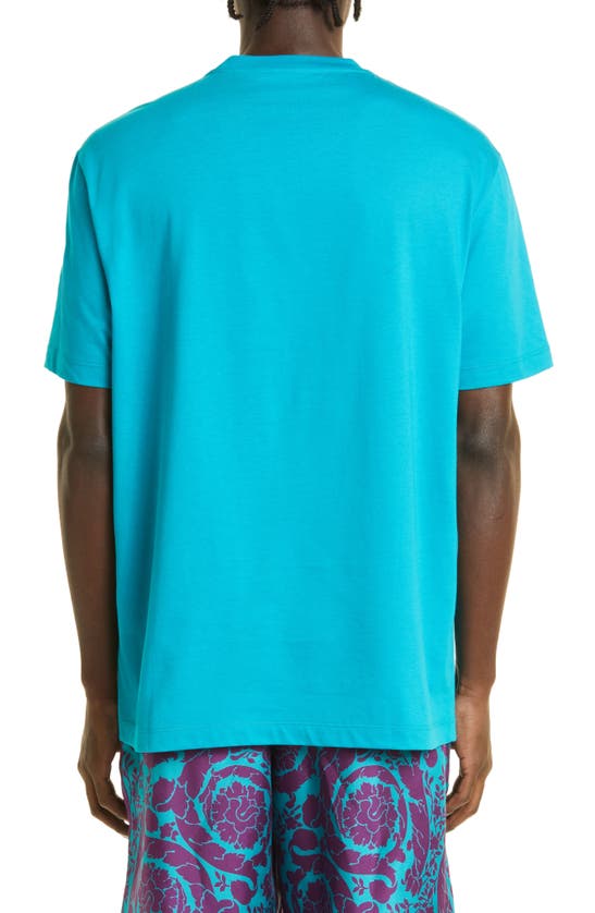 VERSACE FLEUR EMBROIDERED LOGO GRAPHIC TEE