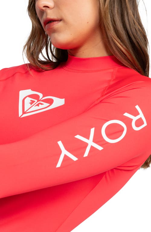 Shop Roxy Whole Hearted Long Sleeve Rashguard In Hibiscus