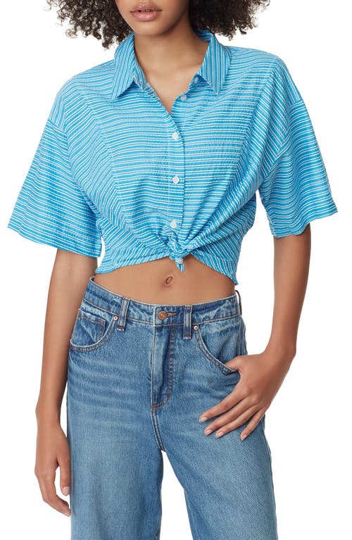 Circus NY Nicole Stripe Cotton Seersucker Button-Up Shirt in Stay In Your Lane Stripe