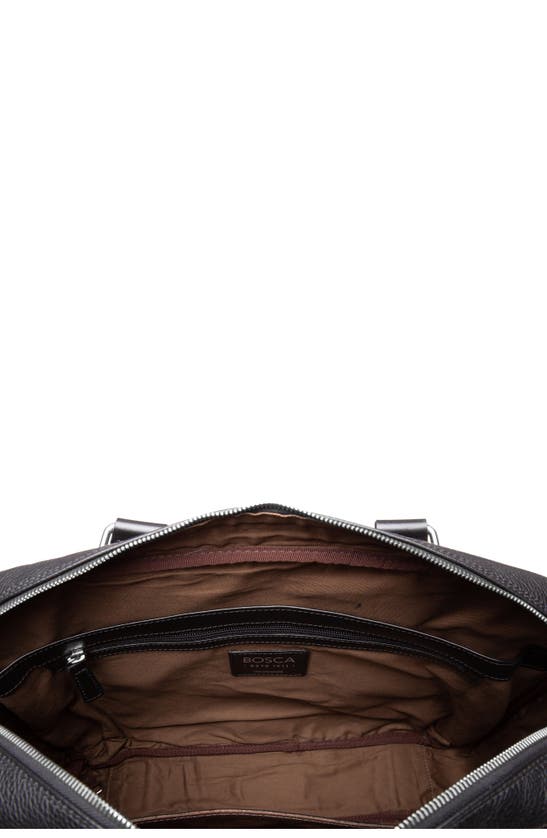 Shop Bosca Monfrini Stringer Leather Briefcase In Black