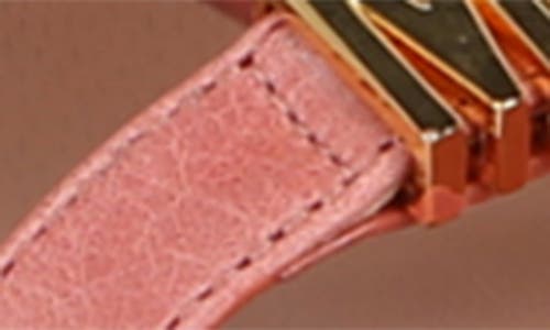 Moschino Logo Leather Sandal In Pink