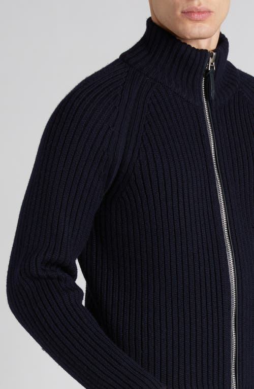 Shop Tom Ford Wool & Cashmere Zip Front Cardigan In Midnight Navy