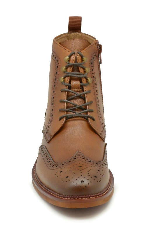 La Milano Dominic Brogue Combat Boot In Tan