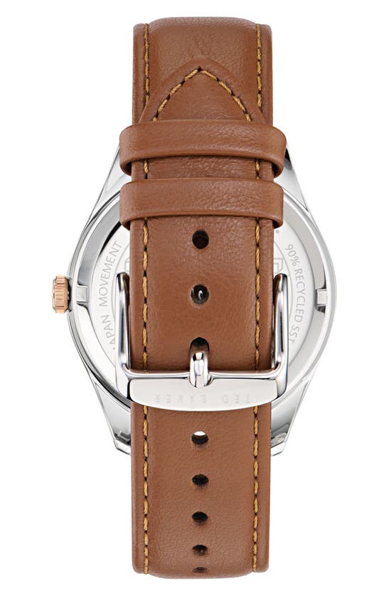 Shop Ted Baker Leather Strap Watch, 20mm In Brown/ Tan
