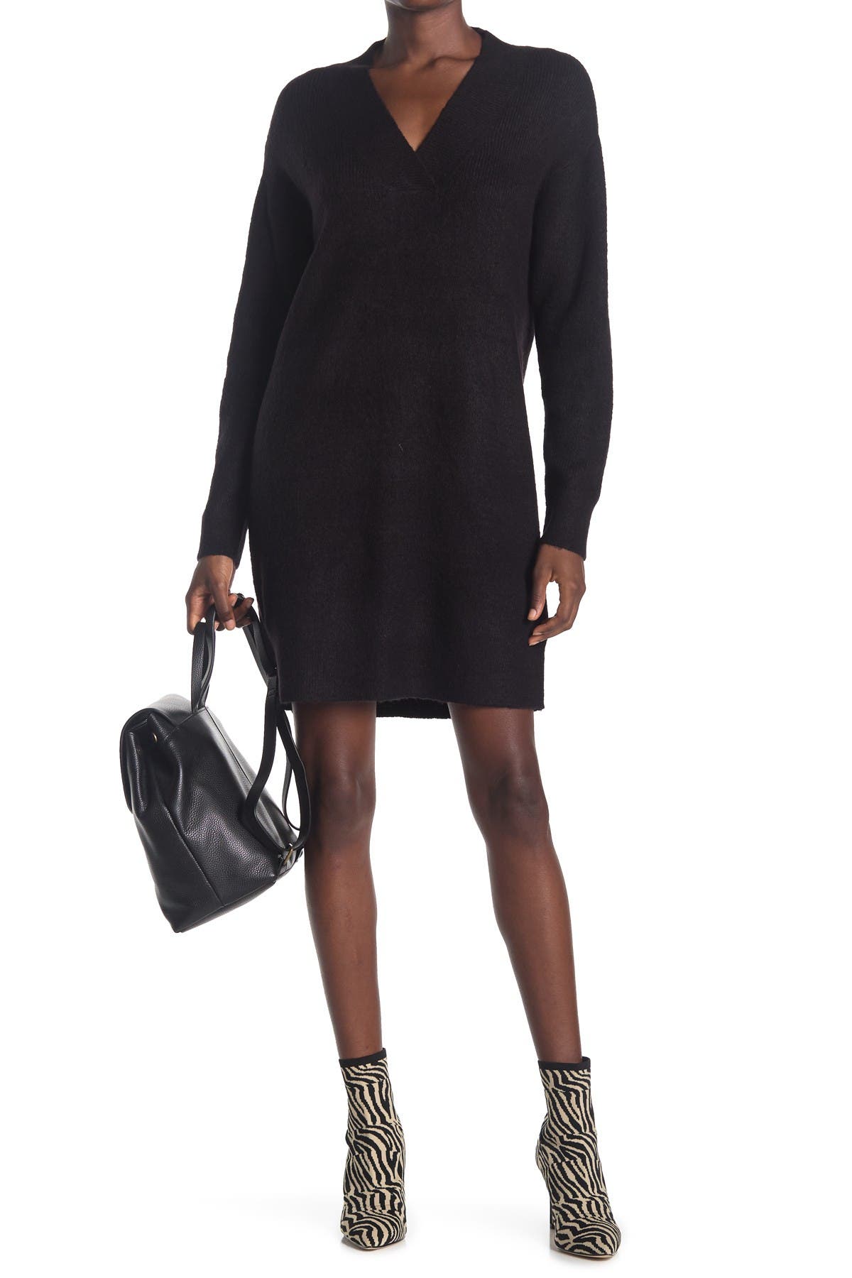 black tunic sweater dress