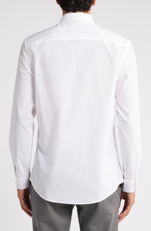 Shop Nordstrom Trim Fit Solid Stretch Button-down Shirt In White