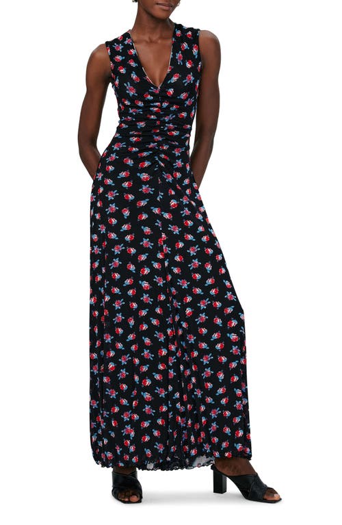 Diane Von Furstenberg Solveigh Reversible Maxi Dress In Brush Stroke/fortune Rose Dot