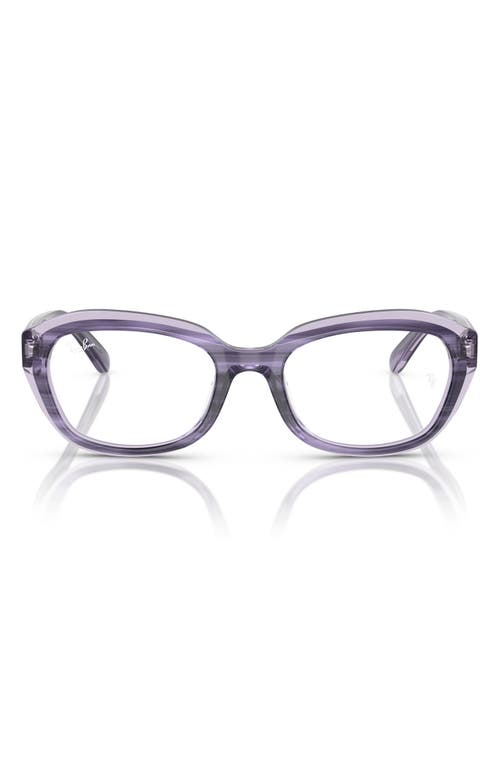Shop Ray Ban Ray-ban Kids' 46mm Oval Optical Glasses In Violet