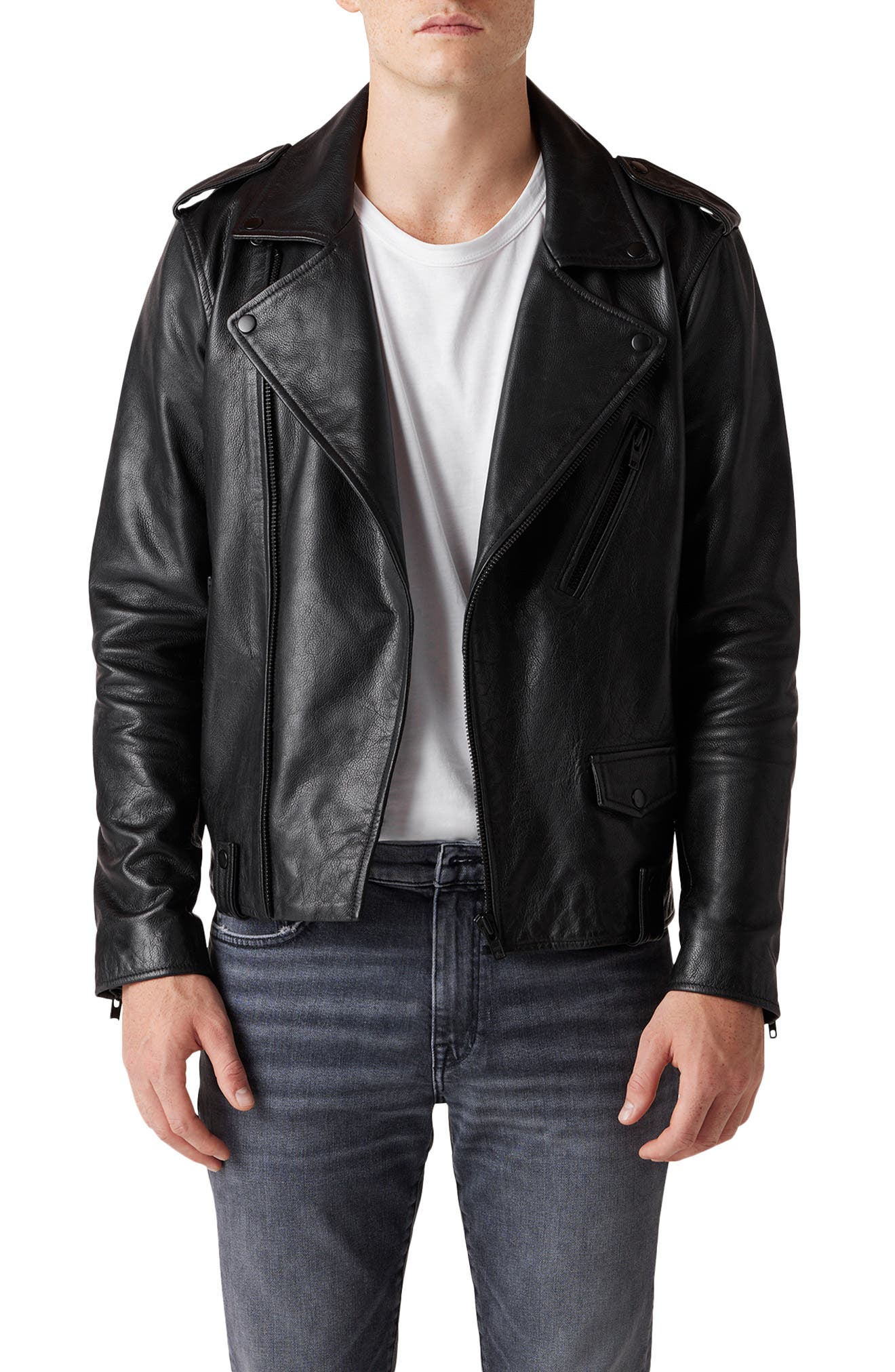 leather fur jacket mens