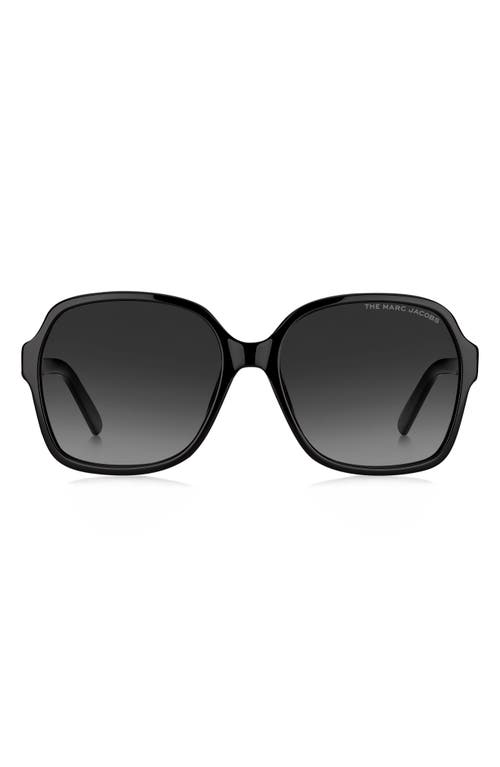 Marc Jacobs 57mm Gradient Square Sunglasses in Black/Grey Shaded at Nordstrom