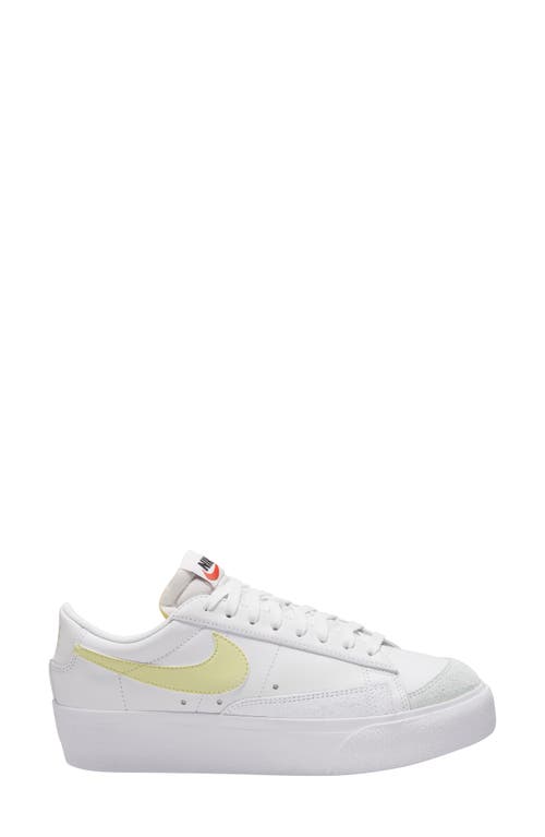 Blazer Low Platform Sneaker in White/Lime/Orange/Black