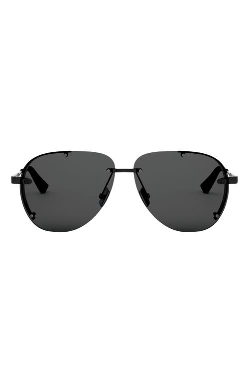 Shop Dior Neo A1u 61 Pilot Sunglasses In Shiny Black/smoke