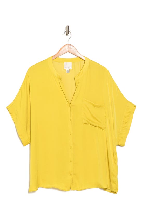 Shop Industry Republic Clothing Airflow Front Button Top In Anjou Pear