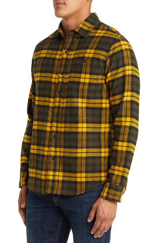 Shop Schott Nyc Two-pocket Long Sleeve Flannel Button-up Shirt In Spruce