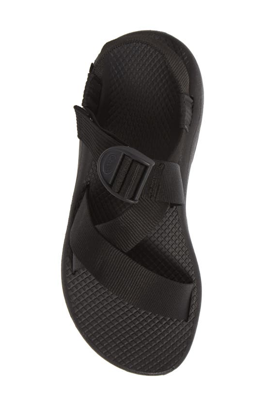 Shop Chaco Mega Z/cloud Sport Sandal In Solid Black Fabric