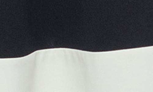 Shop Marina Keyhole A-line Midi Dress In Black/ivory