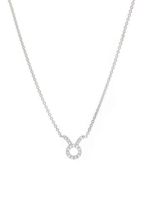 BYCHARI Diamond Zodiac Pendant Necklace in 14K White Gold - Taurus