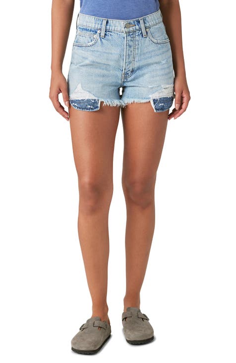 Lucky Brand Womens size 6/28 THE CUT-OFF Button Fly Shorts Blue Denim 32 x  2