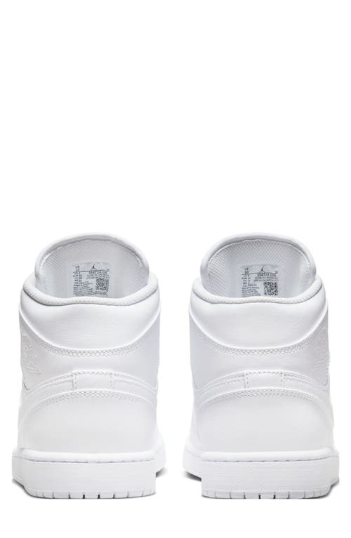 Jordan Nike Air 1 Mid Sneaker In White/white