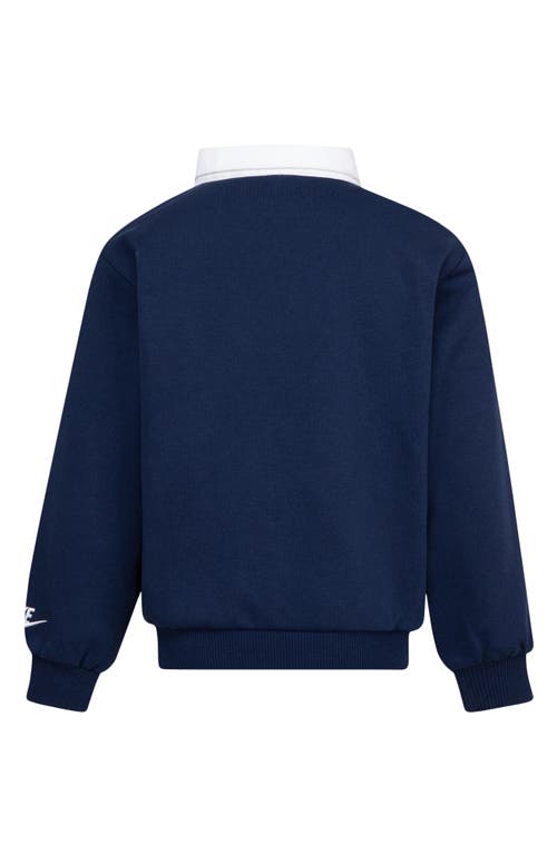 Shop Nike Kids' Sportswear Club Polo Sweatshirt In Midnight Navy