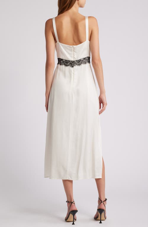 Shop French Connection Ennis Lace Trim Satin Dress In Classic Cream