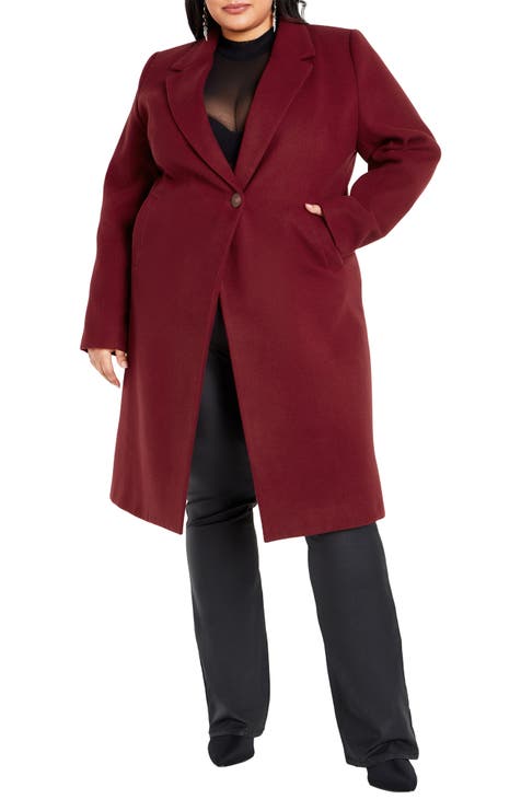 Wodstyle Winter Womens Plus Size Wool Lapel Long Coat Trench Parka Jacket  Overcoat Outwear