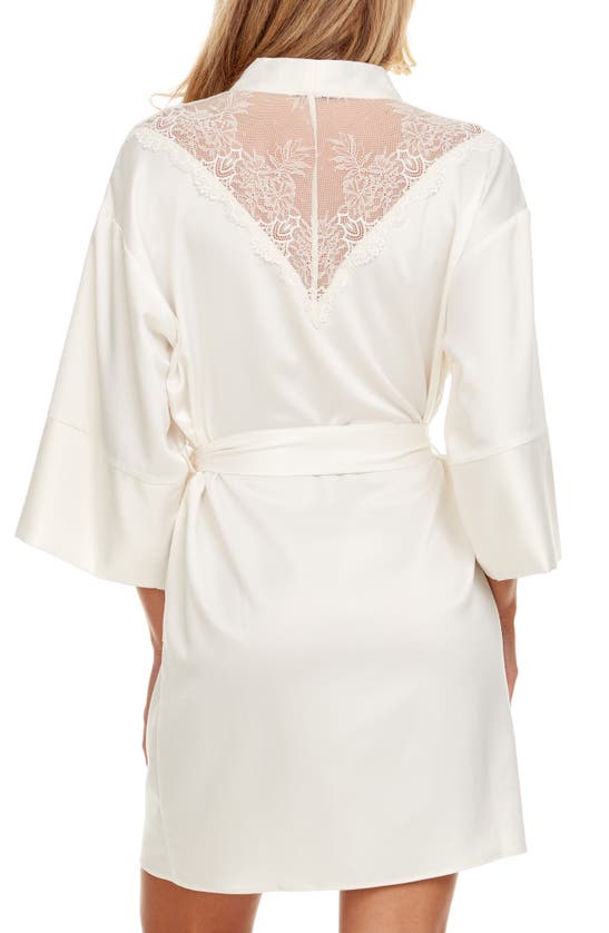 Shop Flora Nikrooz Sasha Lace Trim Satin Wrap In Ivory