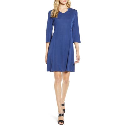 Ming Wang Multi Stitch Sweater Dress, Blue