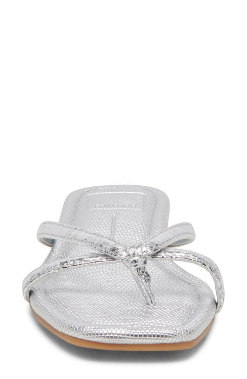 Shop Dolce Vita Lucca Flip Flop In Silver Distressed Leather