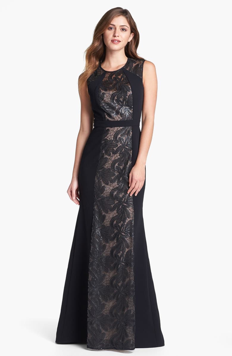 Bcbg pleated lace inset gown Clearance