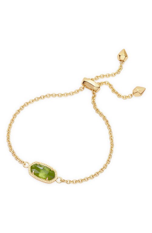 Kendra Scott Elaina Birthstone Bracelet In August/peridot Illusion